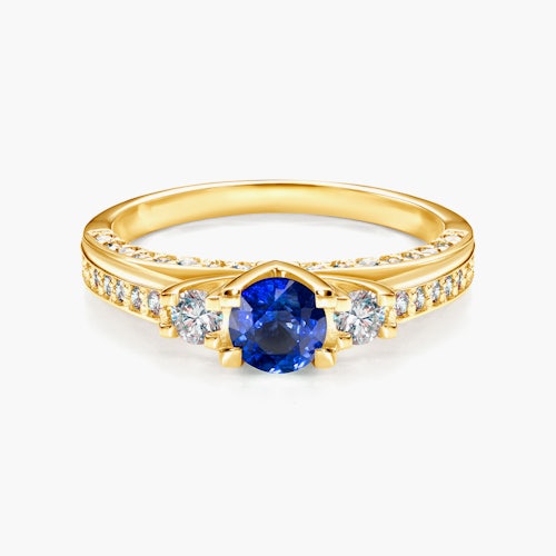 Pierścionek Heart of the Ocean: złoty, niebieski szafir